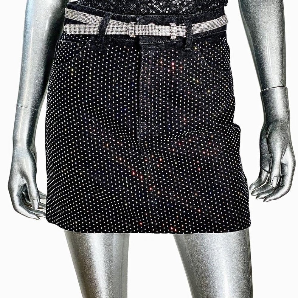 Top Shop Black Embellished Mini Skirt 4